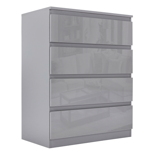 (4 Drawers) High Gloss Chest Of Drawers Bedroom Furniture Storage Bedside Cabinet