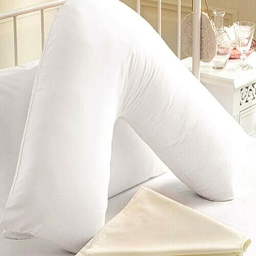 (Hollowfiber) Orthopaedic V Pillow Head Neck Support Hollow fiber & Duck Feather Extra Filled Super Quality V Pillow