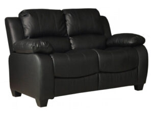 Valerie Black Leather 2 Seater Sofa